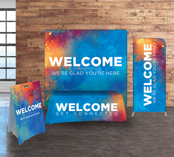 Hues of Inspiration Design Indoor Welcome Banner and Sign Bundle
