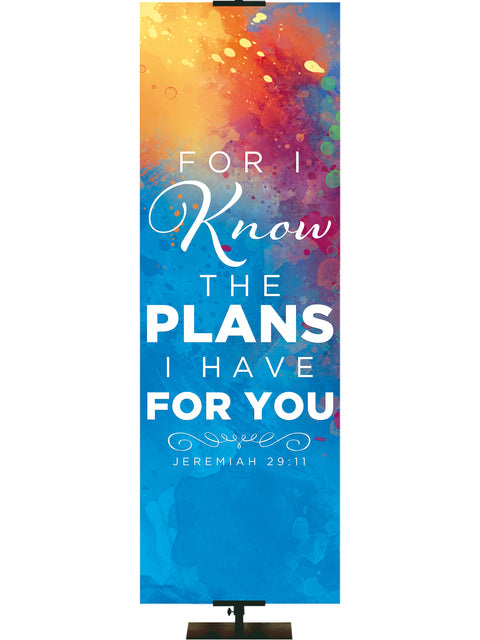 Hues of Inspiration I Know The Plans I Have For You - Year Round Banners - PraiseBanners