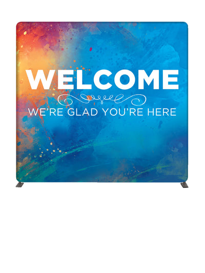 Hues of Inspiration Welcome 8' Backdrop With Tube Display Stand - Year Round Banners - PraiseBanners
