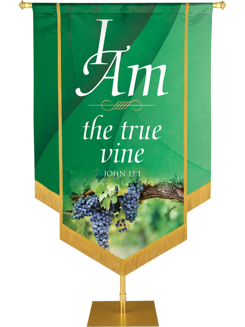 I Am True Vine Embellished Banner - Handcrafted Banners - PraiseBanners