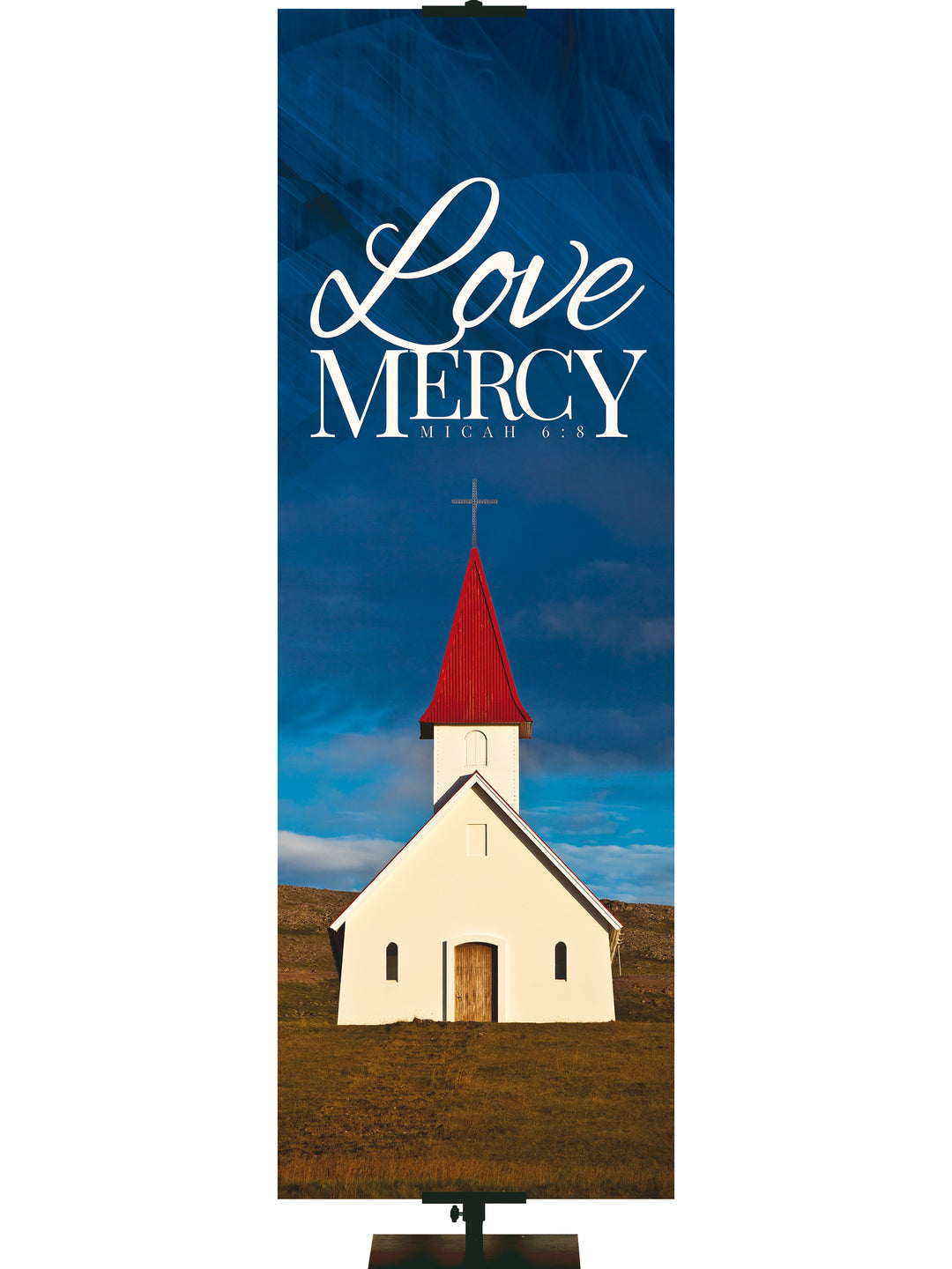 In His Service Love Mercy Banner