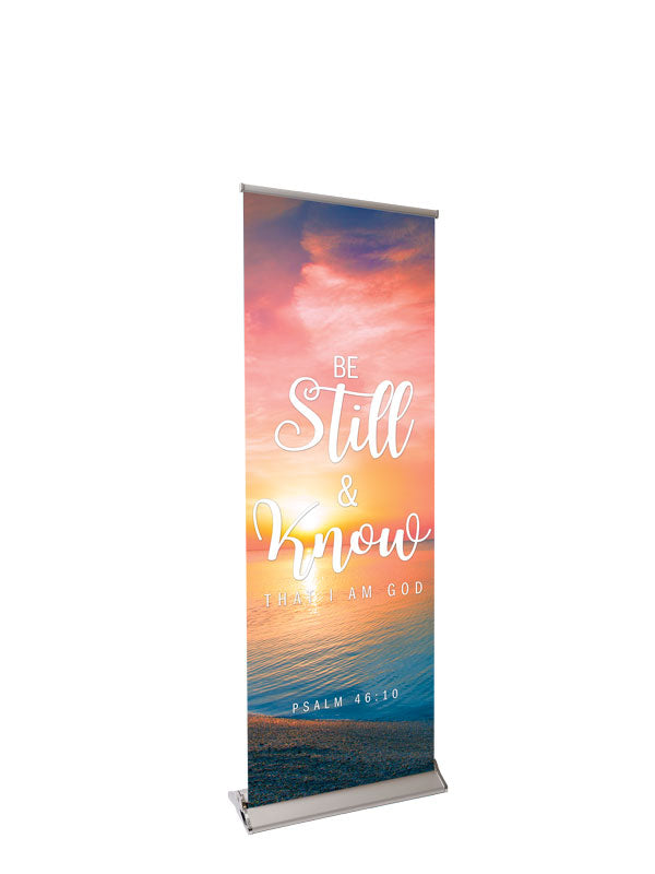 Retractable Banner with Stand Inspiration in Christ Know that I Am God - Year Round Banners - PraiseBanners