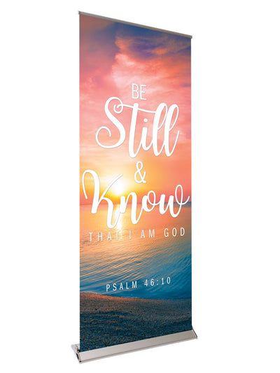 Retractable Banner with Stand Inspiration in Christ Know that I Am God - Year Round Banners - PraiseBanners