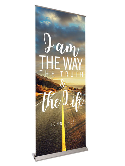 Retractable Banner with Stand Inspiration in Christ I Am the Way - Year Round Banners - PraiseBanners