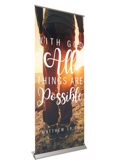 Retractable Banner with Stand Inspiration in Christ With God All Things Are Possible - Year Round Banners - PraiseBanners