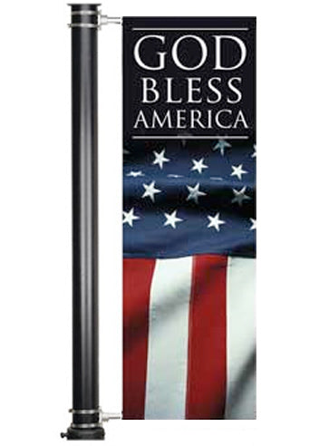 Light Pole Banner God Bless America - Light Pole Banners - PraiseBanners