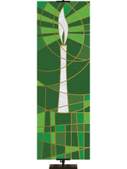 Luminescence Stained Glass Candle Symbol - Liturgical Banners - PraiseBanners