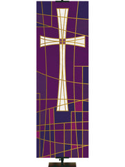 Luminescence Stained Glass Cross Symbol - Liturgical Banners - PraiseBanners