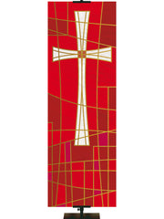 Luminescence Stained Glass Cross Symbol - Liturgical Banners - PraiseBanners
