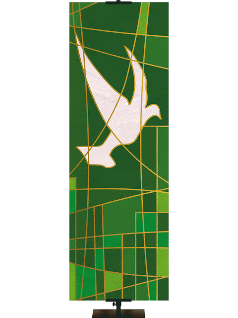 Luminescence Stained Glass Dove Symbol - Liturgical Banners - PraiseBanners