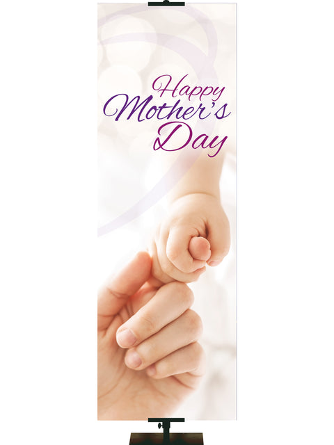Banner for Mother's Day Baby's Hand Grasping Mother's Hand