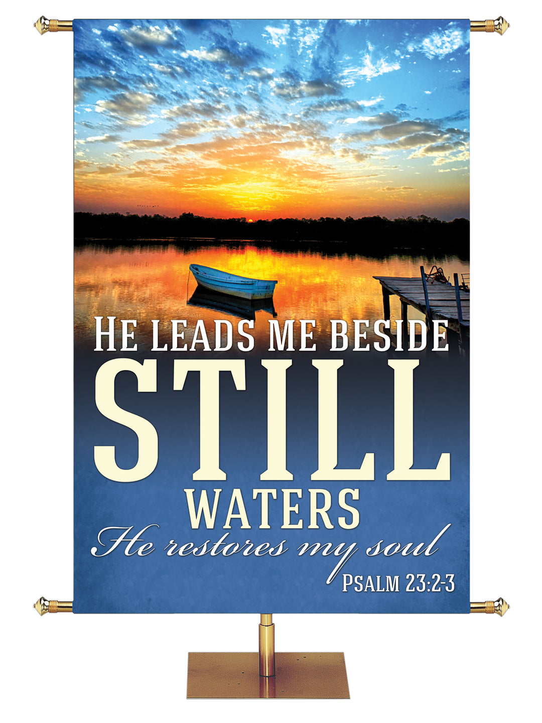 He Leads Me Beside Still Waters Quiet Meditations Banner
