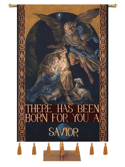 Sistine Basement Embellished Savior Is Born Banner