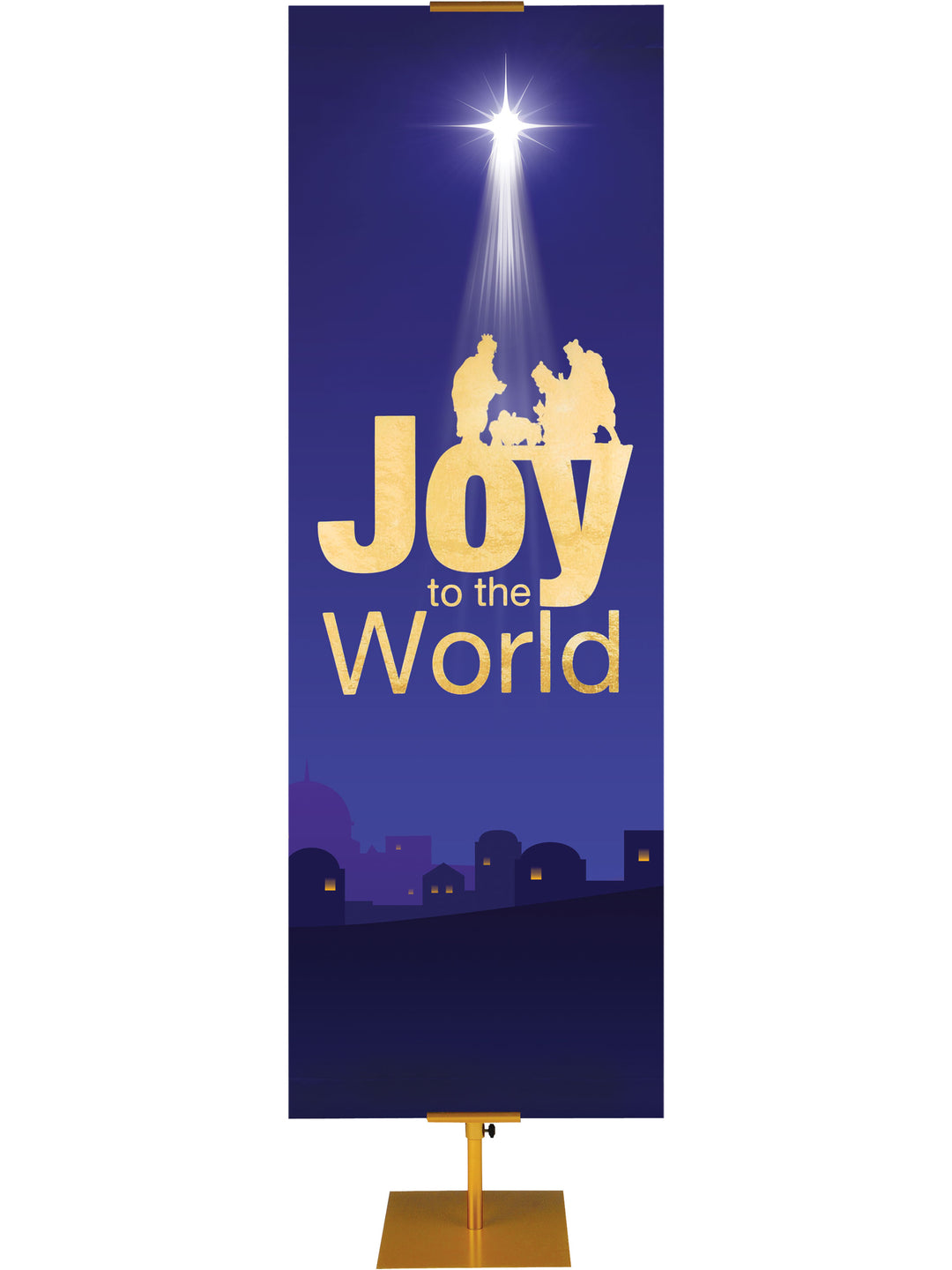 Joy to the World Faux Foil Christmas Banner
