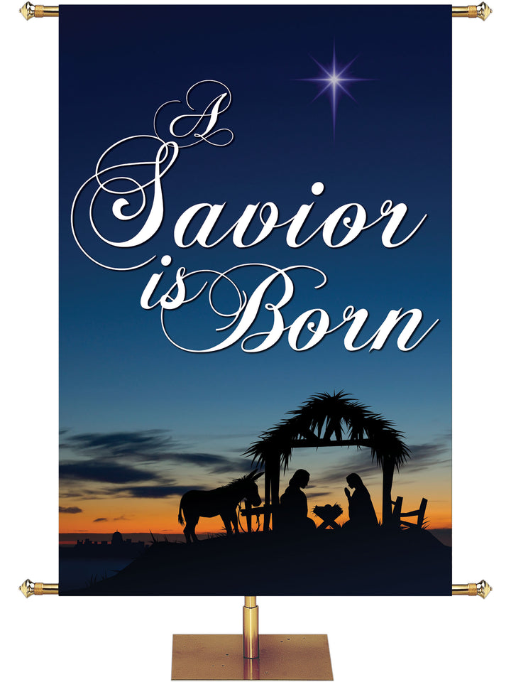 The Nativity Collection A Savior is Born - Christmas Banners - PraiseBanners