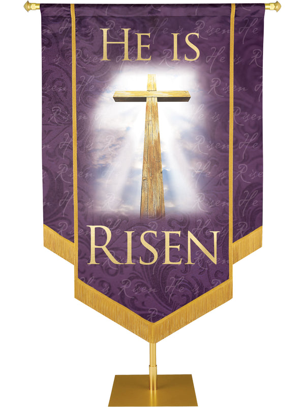 Names of Christ He Is Risen Embellished Banner