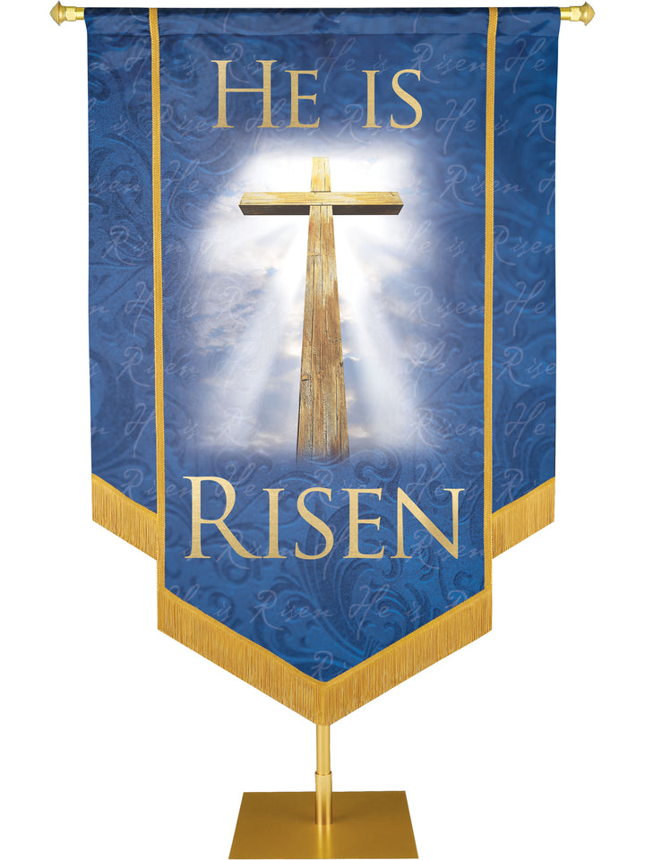 Names of Christ He Is Risen Embellished Banner - Handcrafted Banners - PraiseBanners