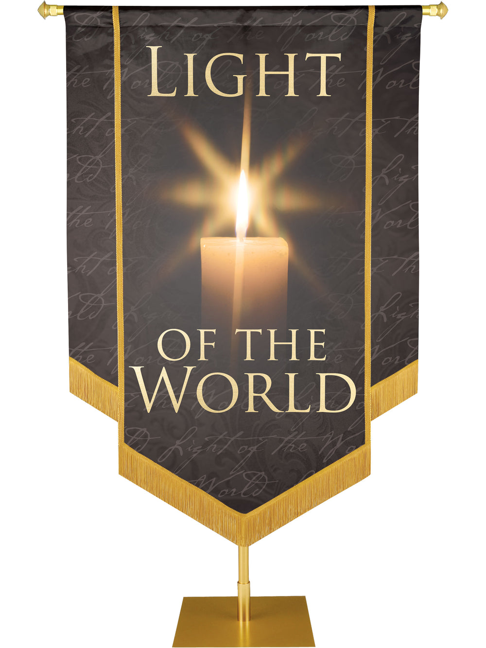 Names of Christ Light of the World Embellished Banner - Handcrafted Banners - PraiseBanners