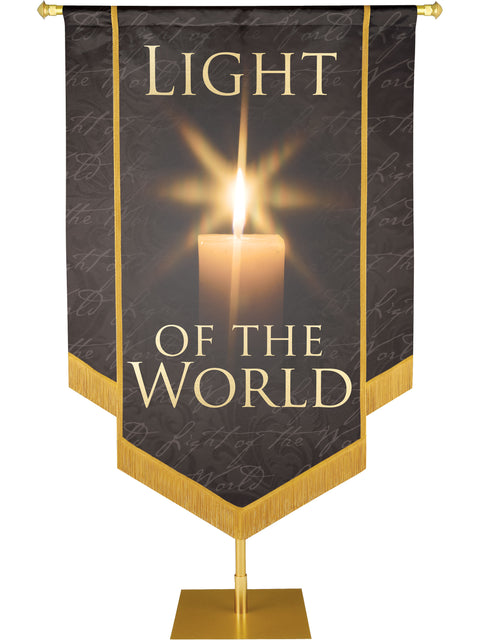 Names of Christ Light of the World Embellished Banner - Handcrafted Banners - PraiseBanners