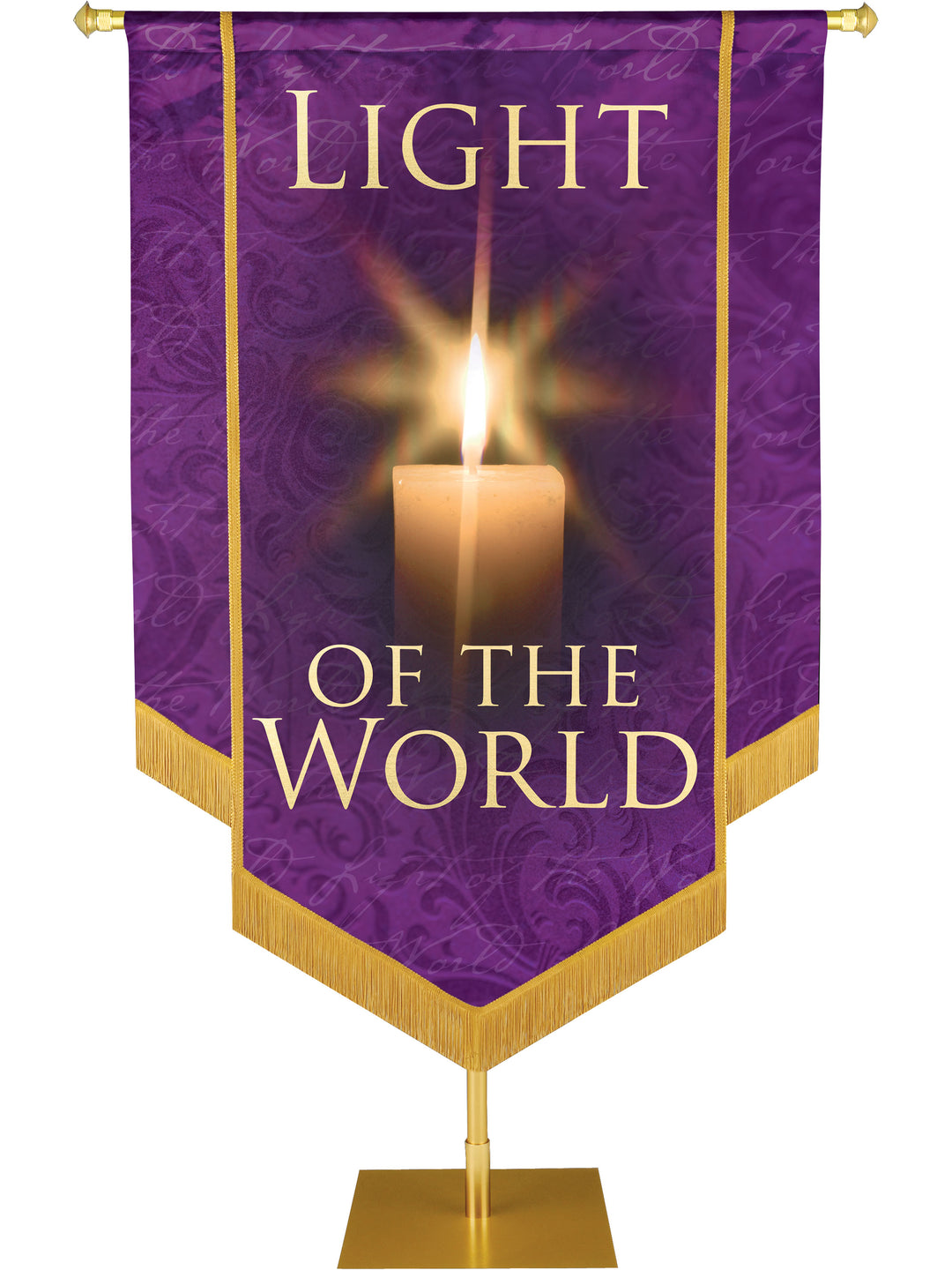 Names of Christ Light of the World Embellished Banner - Handcrafted Banners - PraiseBanners