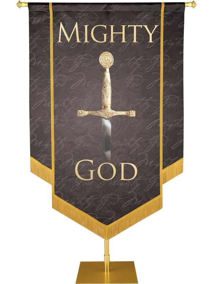 Names of Christ Mighty God Embellished Banner - Handcrafted Banners - PraiseBanners