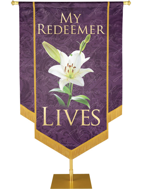 Names of Christ My Redeemer Lives Embellished Banner - Handcrafted Banners - PraiseBanners
