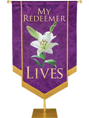 Names of Christ My Redeemer Lives Embellished Banner - Handcrafted Banners - PraiseBanners