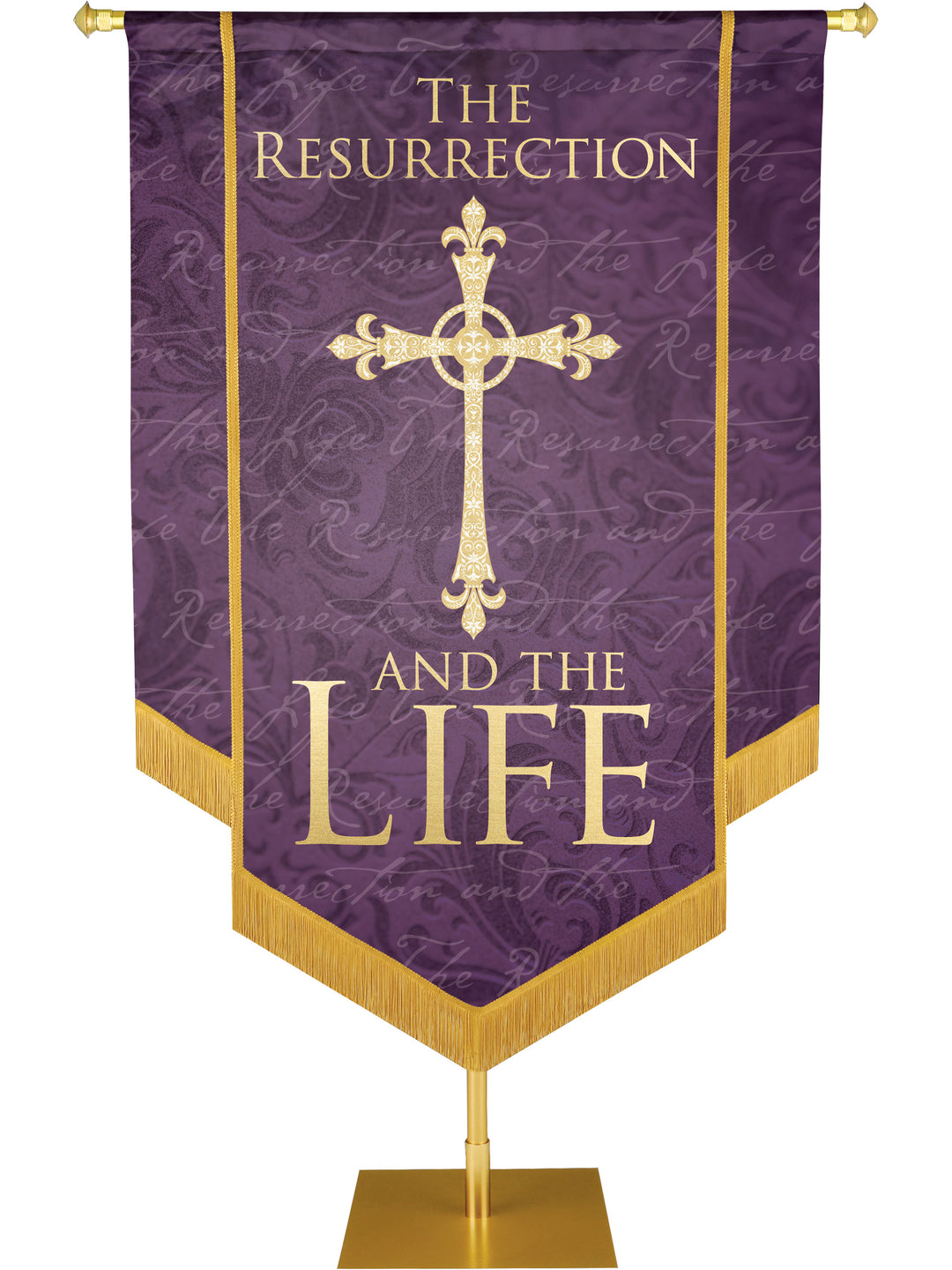 Names of Christ The Resurrection And The Life Embellished Banner - Handcrafted Banners - PraiseBanners