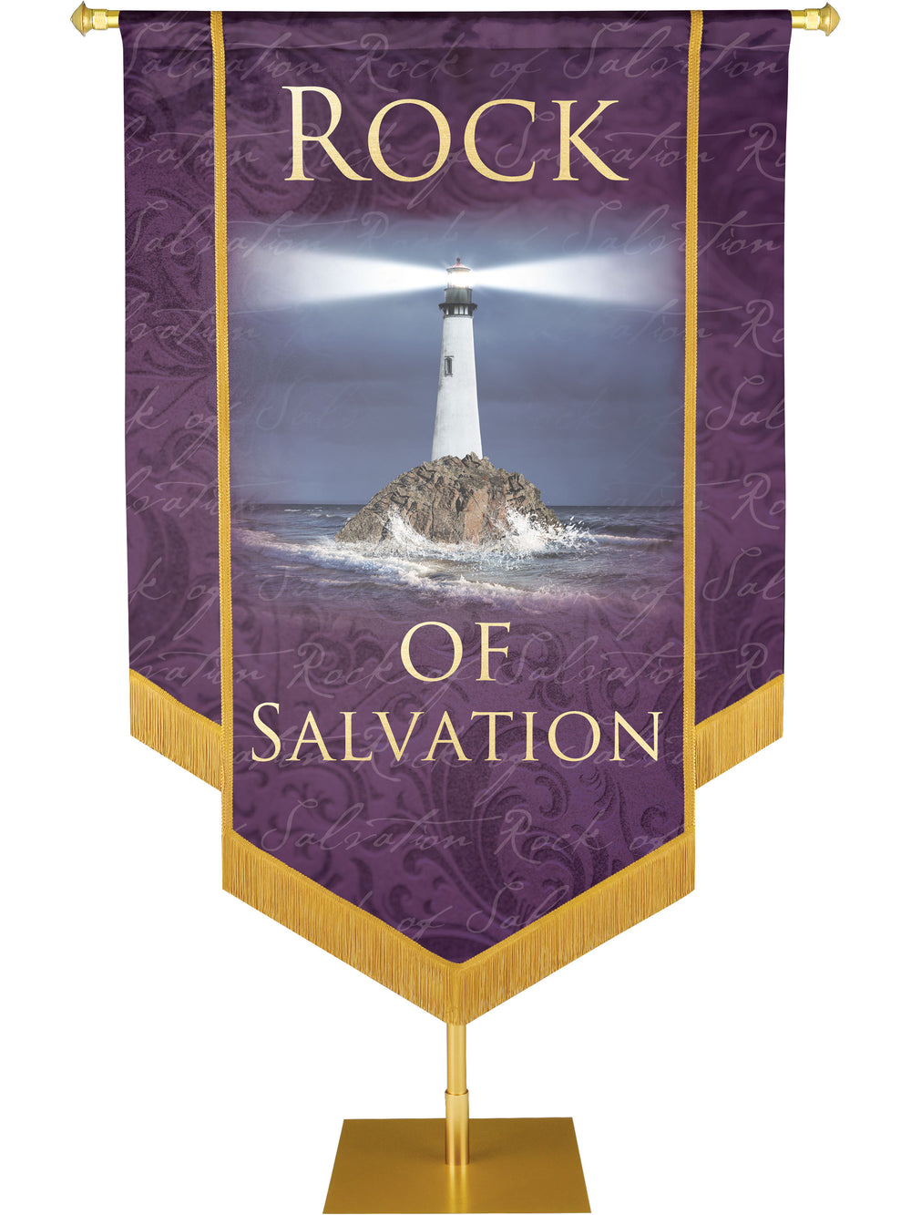 Names of Christ Rock of Salvation Embellished Banner - Handcrafted Banners - PraiseBanners