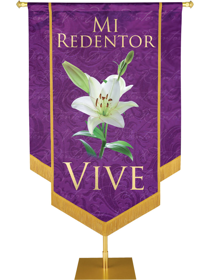 Mi Redentor Vive Embellished Banner - Handcrafted Banners - PraiseBanners