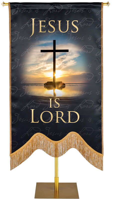Jesus is Lord Hand Made Embellished Banner Sculpted M Style