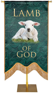 Names of Christ M-Shape Lamb of God Embellished Banner - Handcrafted Banners - PraiseBanners