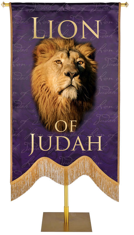 Names of Christ M-Shape Lion of Judah Embellished Banner - Handcrafted Banners - PraiseBanners
