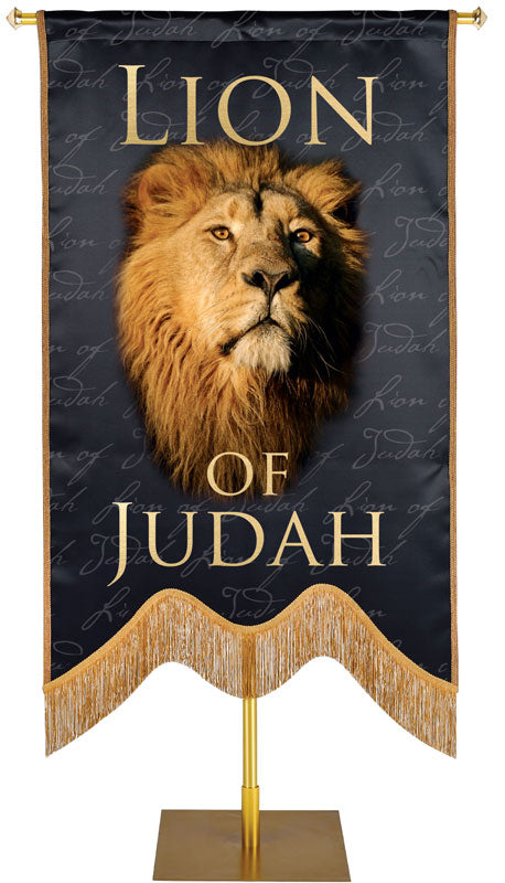 Lion of Judah Embellished Names of Christ Handmade Banner Sculpted M Style
