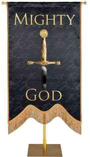 Names of Christ M-Shape Mighty God Embellished Banner - Handcrafted Banners - PraiseBanners