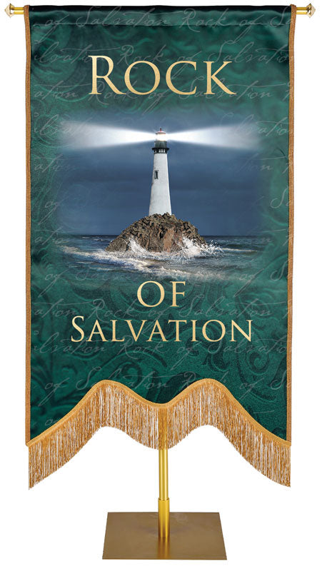 Names of Christ M-Shape Rock of Salvation Embellished Banner - Handcrafted Banners - PraiseBanners