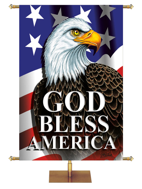 Patriotic God Bless America Eagle - Patriotic Banners - PraiseBanners