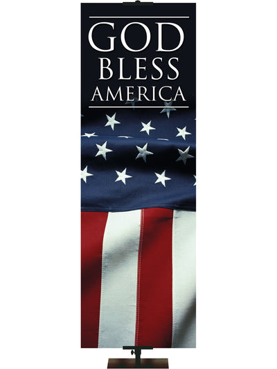 Patriotic Photo Banner God Bless America with Stars and Stripes