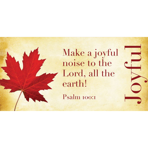 Joyful with Red Autumn Leaf Thanksgiving Horizontal Banners for Fall and Thanksgiving