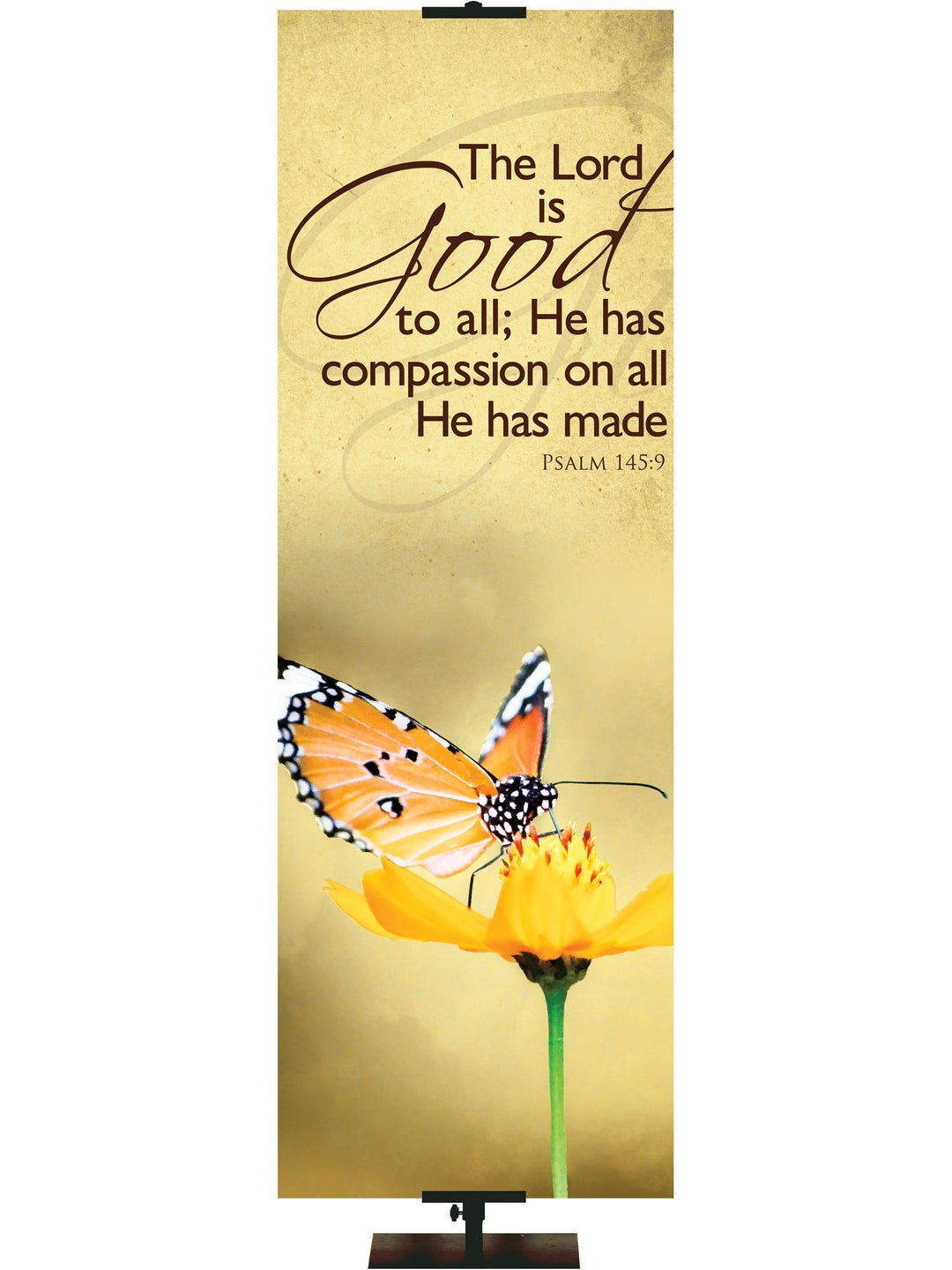 The Lord is Good Yellow Renewal in Spring Easter Banner