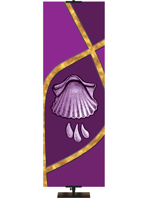 Christian Symbol - Baptismal Shell - Liturgical Banners - PraiseBanners