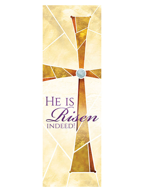 Scripture Wall Hanging He Is Risen Indeed Eternal Emblems of Easter - Home Worship - PraiseBanners