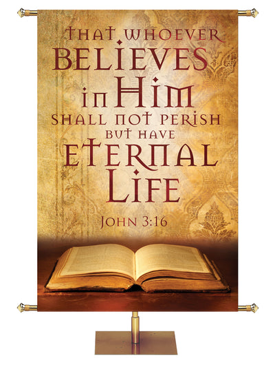 Banner in 6 Color Options John 3:16 Eternal Life