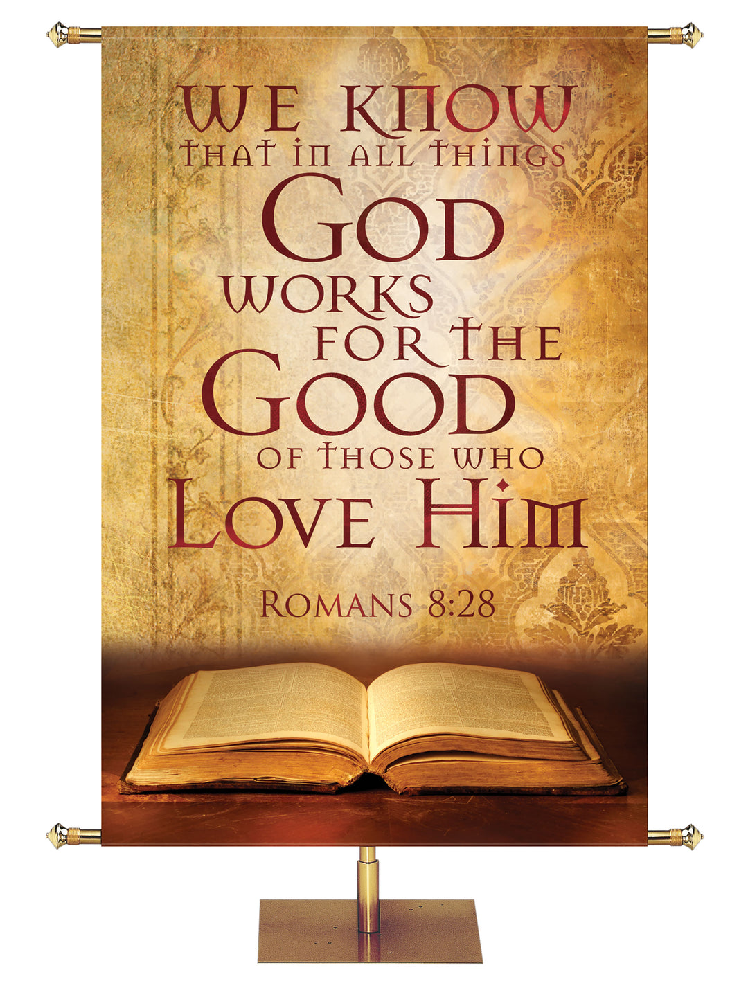 God Works for the Good Scriptures for Life Banner in 6 Color Options