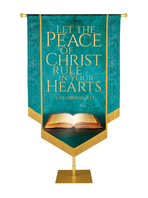Holy Scriptures Peace of Christ Embellished Banner - Handcrafted Banners - PraiseBanners