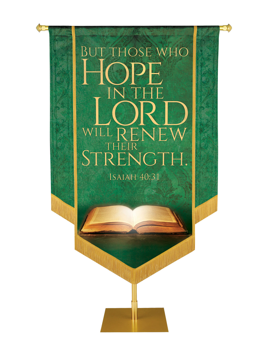 Holy Scriptures Hope in the Lord Embellished Banner - Handcrafted Banners - PraiseBanners