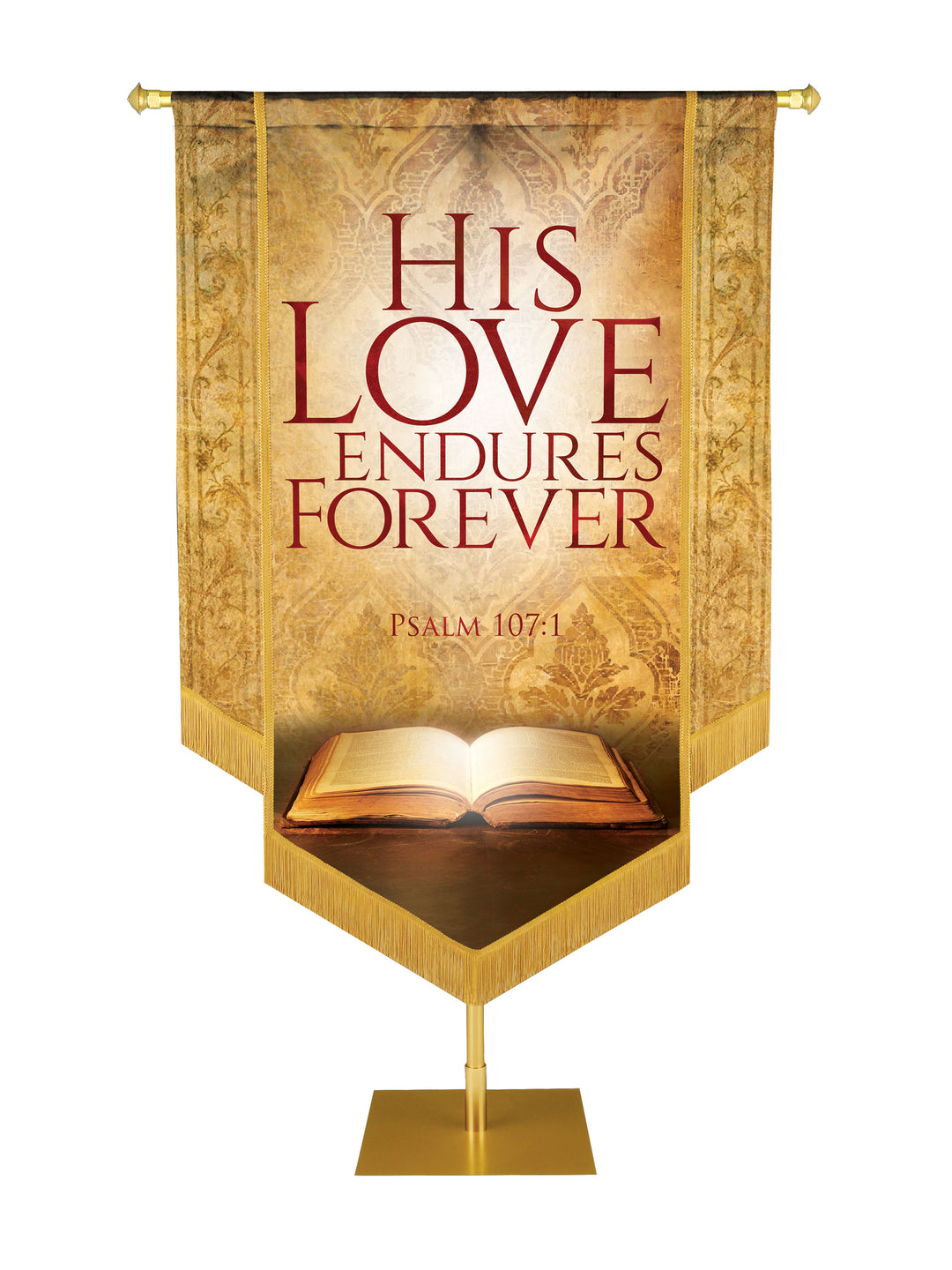 Holy Scriptures His Love Endures Forever Embellished Banner