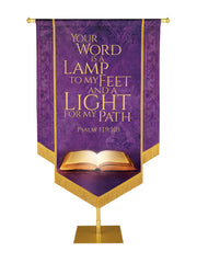 Holy Scriptures Your Word is a Lamp Embellished Banner - Handcrafted Banners - PraiseBanners