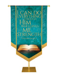 Holy Scriptures I Can Do Everything Through Him Embellished Banner - Handcrafted Banners - PraiseBanners