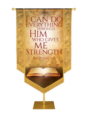 Holy Scriptures I Can Do Everything Through Him Embellished Banner - Handcrafted Banners - PraiseBanners